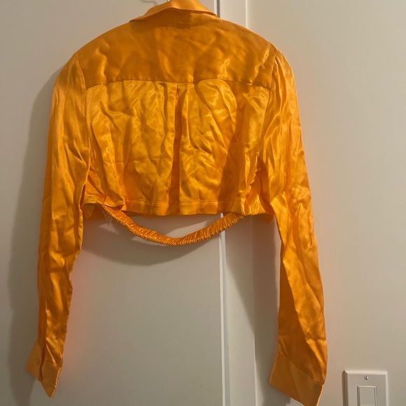 Zara long sleeve satin orange top - Picture 3 of 5